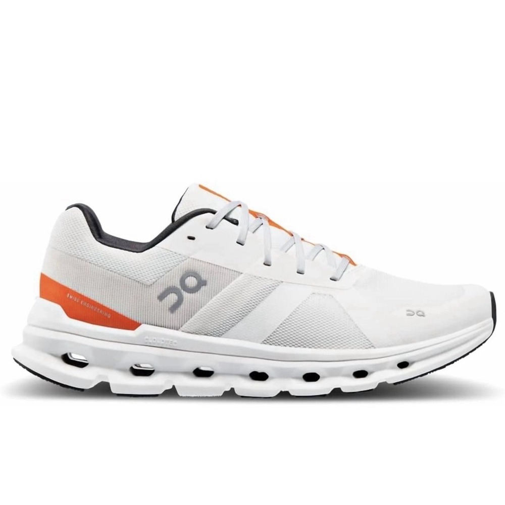 On Cloud Undyed White/Orange Cloudrunner Men's Running Shoes Size 9.5 M